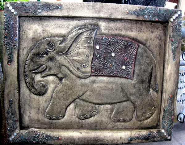 Plaque - Elephant Balinese Large - Click Image to Close